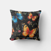 ボヘ鮮やかミアンバタフライアートネオン油絵を描ズ クッション (正面)