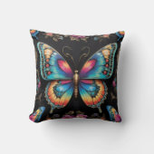 ボヘ鮮やかミアンバタフライアートネオン油絵を描ズ クッション (正面)