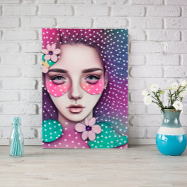 ボヘ鮮やかミアンフローラ水玉模様アート メタルプリント