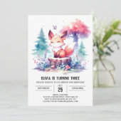 ボホおもしろいキツネ誕生日デジタル 招待状 (スタンド正面)