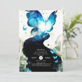 ボホおもしろいバタフライ誕生日 招待状 (スタンド正面)