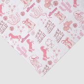 ボホおもしろいピンク女性のカーボーイ西模様 薄葉紙 (詳細)
