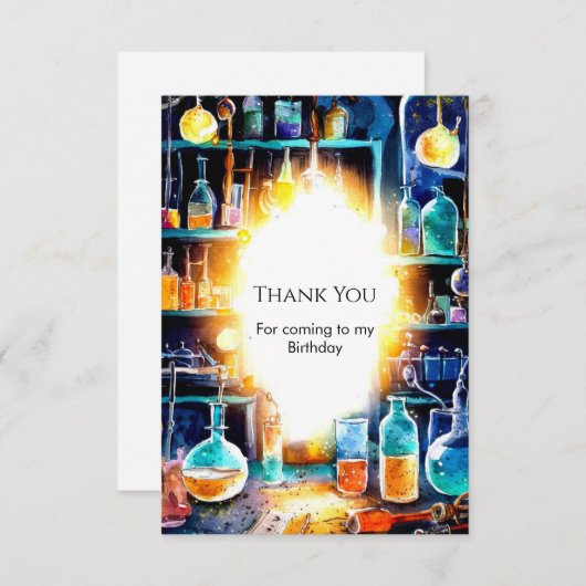 ボホおもしろい化学サイエンティスト誕生日 サンキューカード (正面/裏面)
