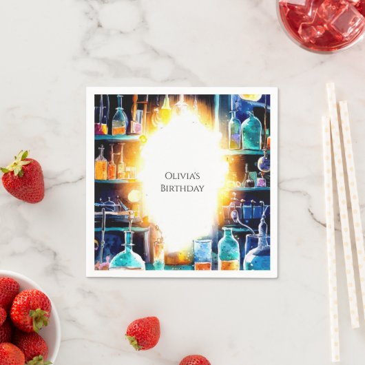 ボホおもしろい化学サイエンティスト誕生日 スタンダードカクテルナプキン (インサイチュ)