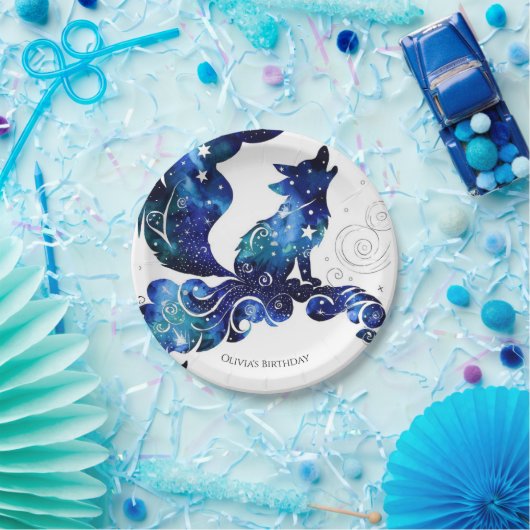 ボホお洒落ウルフ誕生日 ペーパープレート (パーティー)