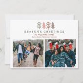 ボホお洒落カスタム2枚の写真クリスマス シーズンカード (正面)