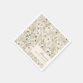 ボホお洒落グリーンリーリーフブライダルシャワー スタンダードカクテルナプキン (角)