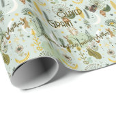 ボホお洒落シックとグ自然リーンと金ゴールド ラッピングペーパー (ロールコーナー)