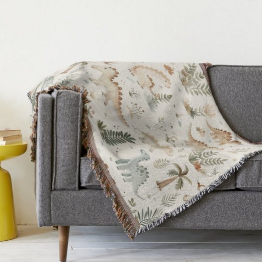 ボホお洒落ジャングル恐竜パターン スローブランケット
