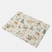 ボホお洒落ジャングル恐竜パターン ドアマット (アングル)