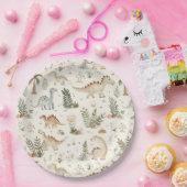 ボホお洒落ジャングル恐竜パターン ペーパープレート (パーティー)