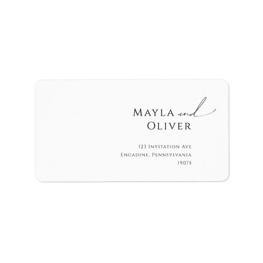ボホお洒落スクリプトウェディングRSVP差出人住所 ラベル (正面)