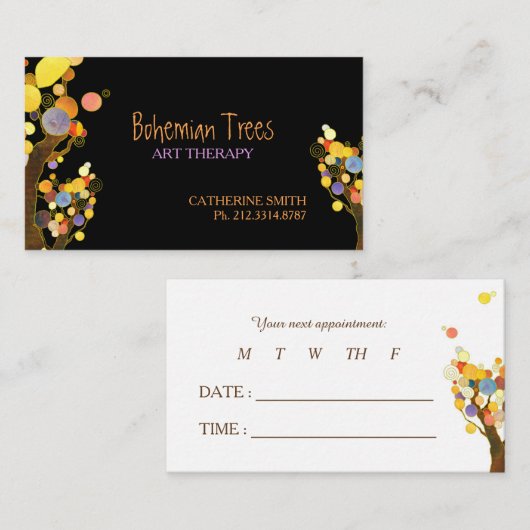 ボホお洒落ツリーズ事業アポイントメントカード 予約カード (正面/裏面)