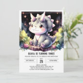 ボホお洒落ディノバッシュ誕生日 招待状 (スタンド正面)