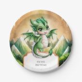 ボホお洒落ドラゴン誕生日 ペーパープレート (正面)