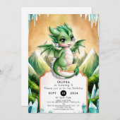 ボホお洒落ドラゴン誕生日 招待状 (正面/裏面)