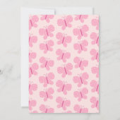 ボホお洒落バタフライレトロ1stバースデーピンク 招待状 (裏面)