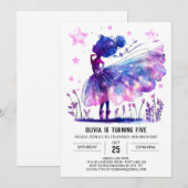 ボホお洒落バレリーナ誕生日 招待状 (正面/裏面)
