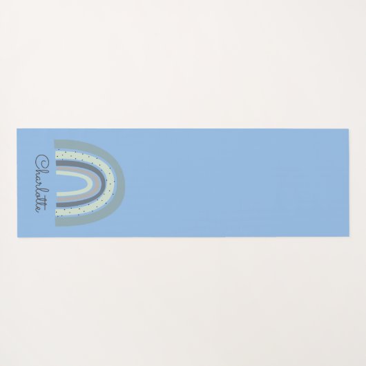 ボホお洒落パーソナライズされたレインボーブルーヨガマット ヨガマット (裏面(横))