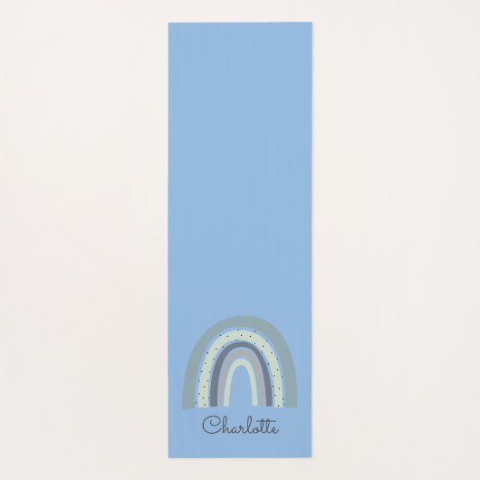 ボホお洒落パーソナライズされたレインボーブルーヨガマット ヨガマット (裏面)