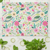 ボホお洒落ピンクローズガーデン キッチンタオル (折り畳み)