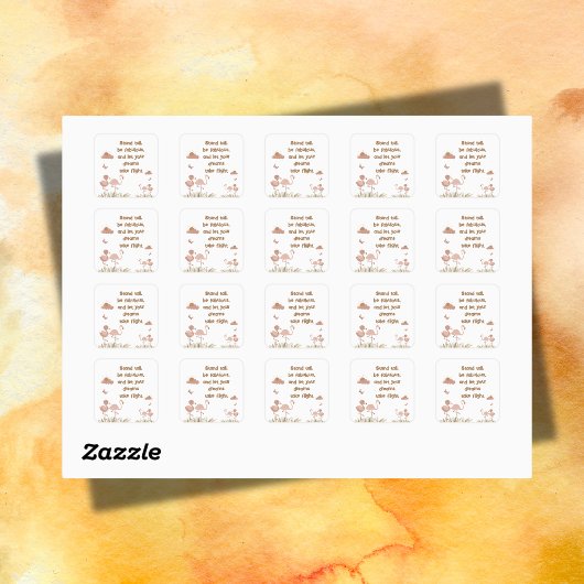 ボホお洒落フラミンゴモノグラムの | スクエアシール