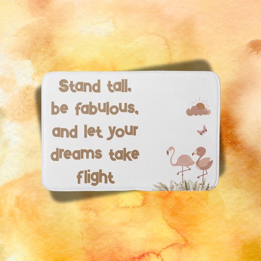 ボホお洒落フラミンゴモノグラムの | バスマット