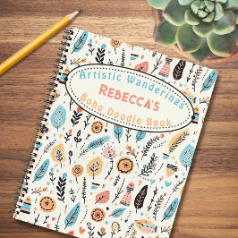 ボホお洒落フローラキッド名スケッチ ノートブック