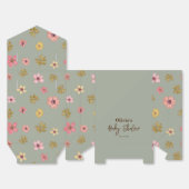 ボホお洒落フローラ赤ちゃんシャワーかわいい花 フェイバーボックス (見開き)