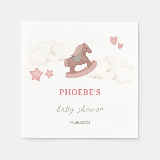 ボホお洒落ホースマジカルクラウドイラストレーション スタンダードカクテルナプキン (正面)