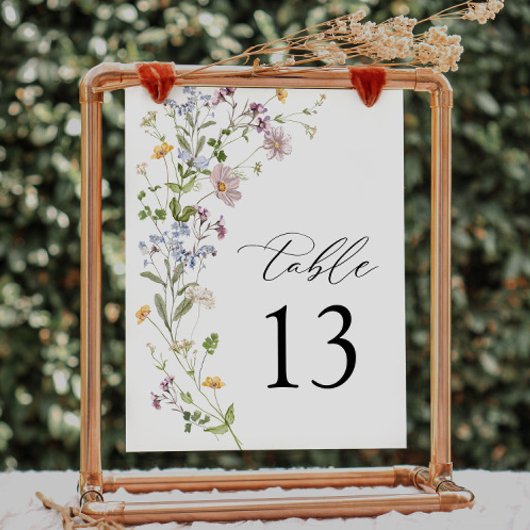 ボホお洒落ワイルドフラワー結婚のテーブル番号