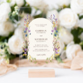 ボホお洒落ワイルドフラワー結婚アーチズ アクリル招待状