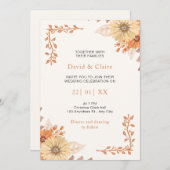 ボホお洒落ワイルドフラワー結婚式招待状 招待状 (正面/裏面)