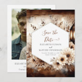 ボホお洒落ーラス結婚ト セーブザデート (正面/裏面)