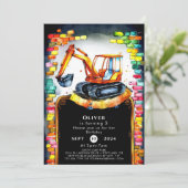 ボホお洒落建築誕生日 招待状 (スタンド正面)