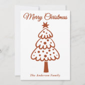 ボホお洒落手描きクリスマスツリー シーズンカード (正面)