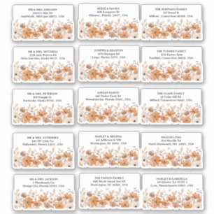 ボホお洒落素朴フローラ結婚の住所 シール