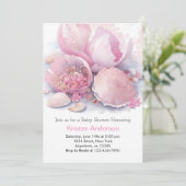 ボホお祝いバイザ海ガールベビーシャワー 招待状 (スタンド正面)