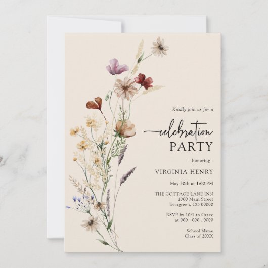 ボホお祝いパーティの招待状 招待状 (正面)