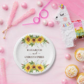 ボホかわいらしウオータルカラーサンフラワーウェディングパーティー ペーパープレート (パーティー)