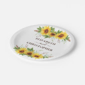 ボホかわいらしウオータルカラーサンフラワーウェディングパーティー ペーパープレート (アングル)
