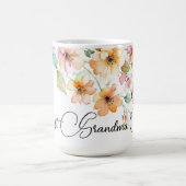 ボホかわいらしオレンジウォーターカラーワイルドフラワー祖母 コーヒーマグカップ (中央)