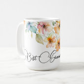 ボホかわいらしオレンジウォーターカラーワイルドフラワー祖母 コーヒーマグカップ (正面左)