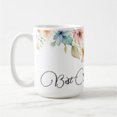 ボホかわいらしオレンジウォーターカラーワイルドフラワー祖母 コーヒーマグカップ (左)