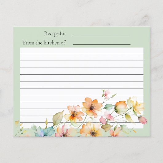 ボホかわいらしオレンジピンク水彩ワイルドフラワー (正面)