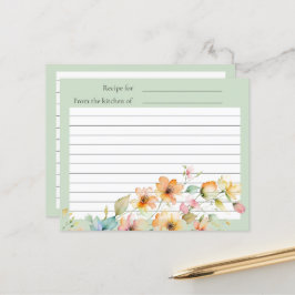 ボホかわいらしオレンジピンク水彩ワイルドフラワー