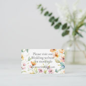 ボホかわいらしオレンジピンク水彩ワイルドフラワー エンクロージャーカード (スタンド正面)