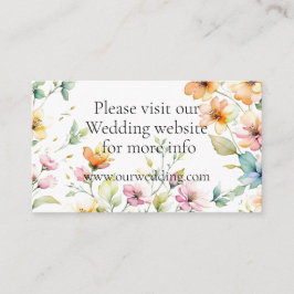 ボホかわいらしオレンジピンク水彩ワイルドフラワー エンクロージャーカード