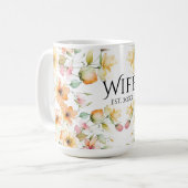 ボホかわいらしオレンジピンク水彩ワイルドフラワー コーヒーマグカップ (正面左)