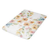 ボホかわいらしオレンジピンク水彩ワイルドフラワー バスマット (アングル)